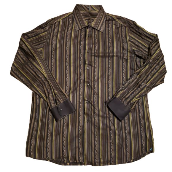 Soho by Ben Sherman Button Up Shirt LS Paisley | Men's 17.5 | 34 / 35 Pre-owned - Picture 1 of 10